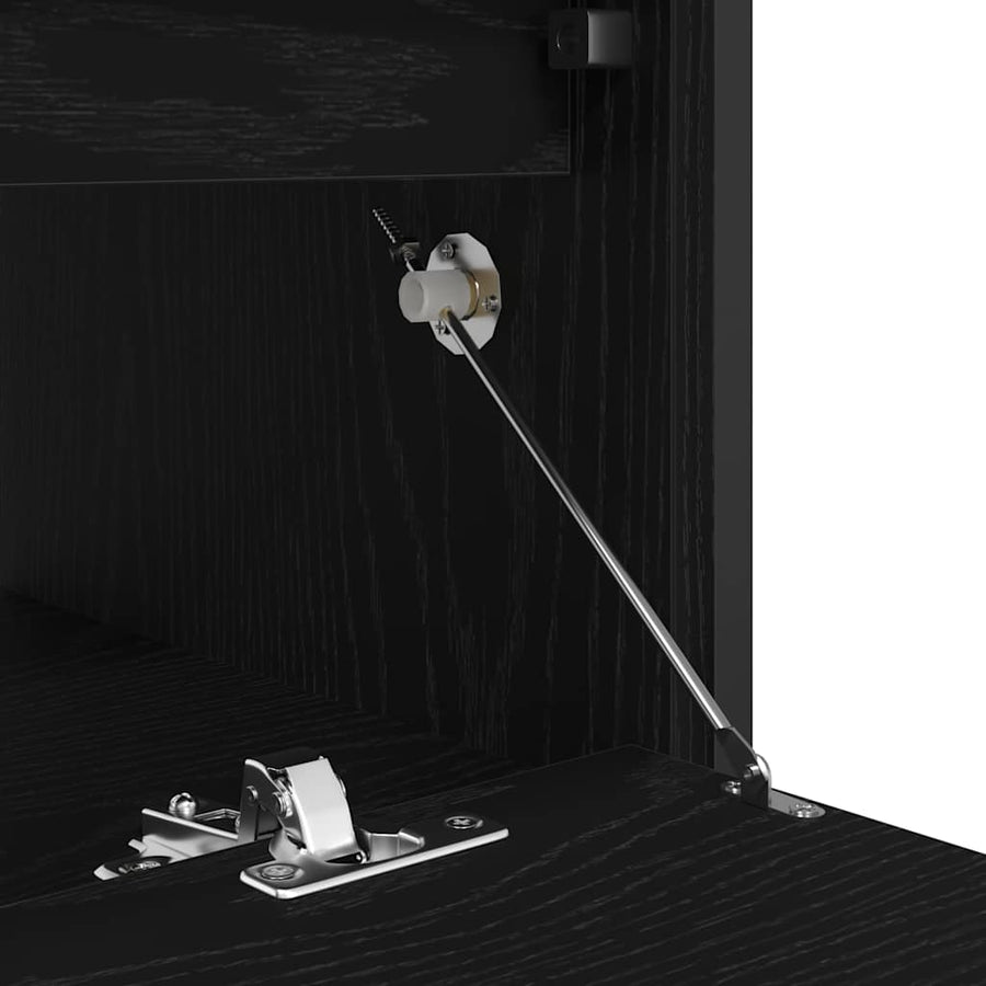 Bathroom Basin Cabinet with Drawers Black Oak 90x34.5x60 cm