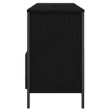 Bathroom Basin Cabinet with Drawers Black Oak 90x34.5x60 cm - Close-Up Angle