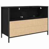Bathroom Basin Cabinet with Drawers Black Oak 90x34.5x60 cm - Low Angle