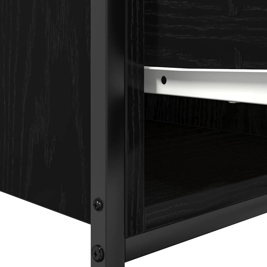 Bathroom Basin Cabinet with Drawers Black Oak 60x34.5x60 cm