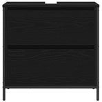 Bathroom Basin Cabinet with Drawers Black Oak 60x34.5x60 cm