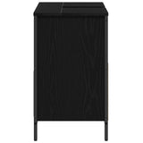 Bathroom Basin Cabinet with Drawers Black Oak 60x34.5x60 cm - Close-Up Angle