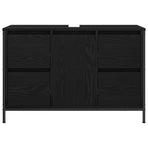 Basin Cabinet with Drawers Black Oak 90x34.5x60 cm