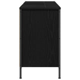 Basin Cabinet with Drawers Black Oak 90x34.5x60 cm - Close-Up Angle