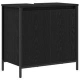 Bathroom Basin Cabinet Black 60x34.5x60 cm - Front View