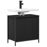 Bathroom Basin Cabinet Black 60x34.5x60 cm - Top-Down View
