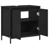 Bathroom Basin Cabinet Black 60x34.5x60 cm - 45-Degree Angle