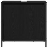 Bathroom Basin Cabinet Black 60x34.5x60 cm - Rear View