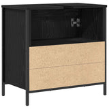 Bathroom Basin Cabinet Black 60x34.5x60 cm - Low Angle