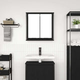 Bathroom Wall Cabinet with Mirror Black Oak 60x21x60 cm - Side View