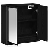 Bathroom Wall Cabinet with Mirror Black Oak 60x21x60 cm - Top-Down View