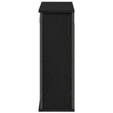 Bathroom Wall Cabinet with Mirror Black Oak 60x21x60 cm - Rear View