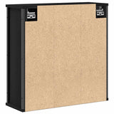 Bathroom Wall Cabinet with Mirror Black Oak 60x21x60 cm - Close-Up Angle