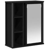 Bathroom Wall Cabinet with Mirror Black Oak 50x21x60 cm - Front View