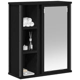 Bathroom Wall Cabinet with Mirror Black Oak 50x21x60 cm - Top-Down View