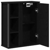 Bathroom Wall Cabinet with Mirror Black Oak 50x21x60 cm