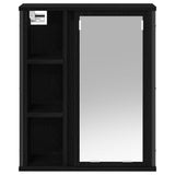 Bathroom Wall Cabinet with Mirror Black Oak 50x21x60 cm - Rear View