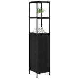 Bathroom Cabinet with Shelves Black Oak 36x35x165 cm - Top-Down View