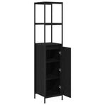 Bathroom Cabinet with Shelves Black Oak 36x35x165 cm