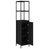 Bathroom Cabinet with Shelves Black Oak 36x35x165 cm - 45-Degree Angle