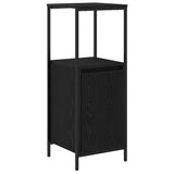 Bathroom Cabinet with Shelves Black Oak 36x35x95 cm - Front View