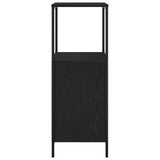 Bathroom Cabinet with Shelves Black Oak 36x35x95 cm - Close-Up Angle