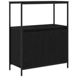 Bathroom Cabinet with Shelves Black Oak 76.5x35x95 cm