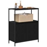 Bathroom Cabinet with Shelves Black Oak 76.5x35x95 cm - Top-Down View