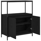 Bathroom Cabinet with Shelves Black Oak 76.5x35x95 cm - 45-Degree Angle
