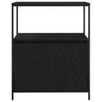 Bathroom Cabinet with Shelves Black Oak 76.5x35x95 cm