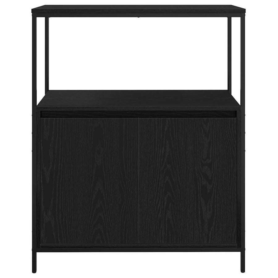 Bathroom Cabinet with Shelves Black Oak 76.5x35x95 cm