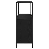 Bathroom Cabinet with Shelves Black Oak 76.5x35x95 cm - Close-Up Angle