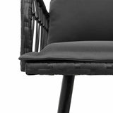 Garden Bench with Cushion Grey 114 x 64 x 78cm Metal - Close-Up Angle