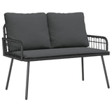 Garden Bench with Cushion Grey 114 x 64 x 78cm Metal - Front View