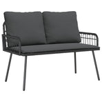 Garden Bench with Cushion Anthracite 114 x 64 x 90cm Steel