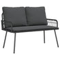 Garden Bench with Cushion Anthracite 114 x 64 x 90cm Steel