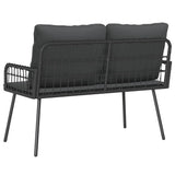 Garden Bench with Cushion Grey 114 x 64 x 78cm Metal - Top-Down View