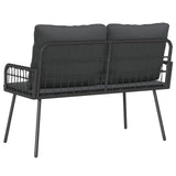 Garden Bench with Cushion Anthracite 114 x 64 x 90cm Steel - Top-Down View