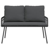 Garden Bench with Cushion Grey 114 x 64 x 78cm Metal - 45-Degree Angle