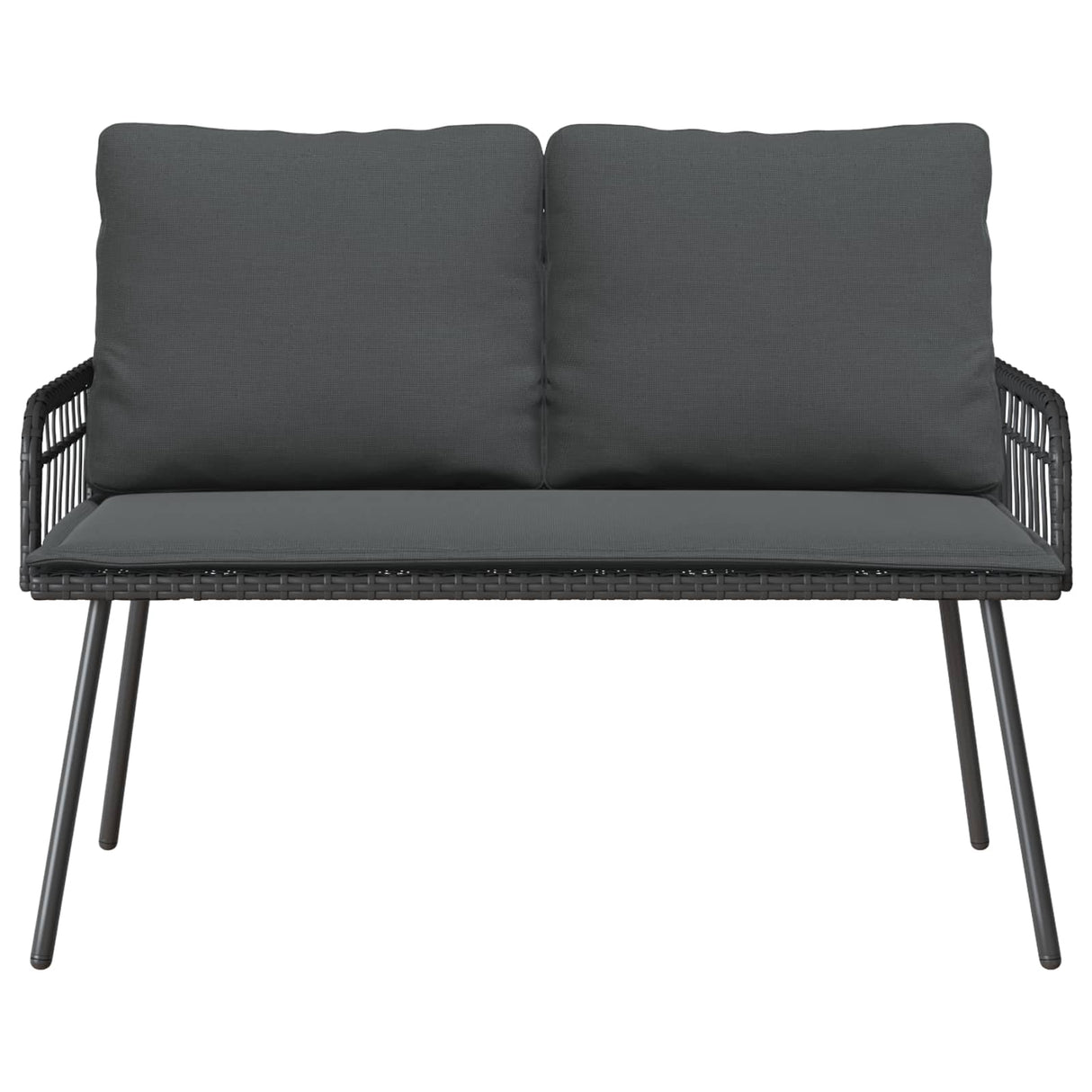 Garden Bench with Cushion Anthracite 114 x 64 x 90cm Steel