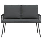Garden Bench with Cushion Anthracite 114 x 64 x 90cm Steel