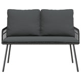 Garden Bench with Cushion Anthracite 114 x 64 x 90cm Steel - Front View