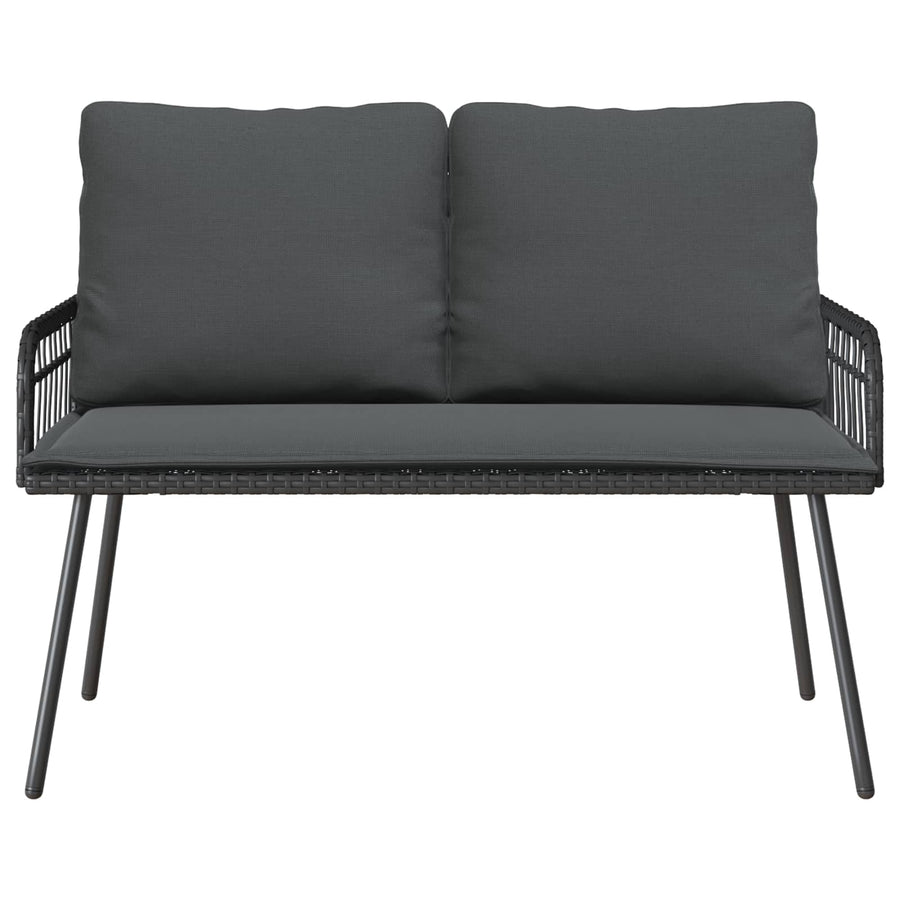 Garden Bench with Cushion Anthracite 114 x 64 x 90cm Steel