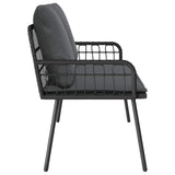 Garden Bench with Cushion Anthracite 114 x 64 x 90cm Steel - Side View