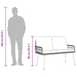 Garden Bench with Cushion Anthracite 114 x 64 x 90cm Steel - Close-Up Angle