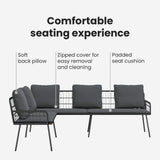 Sofa with Cushion Anthracite 173 x 231 x 90cm Steel