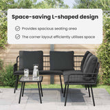Sofa with Cushion Anthracite 173 x 231 x 90cm Steel - Low Angle
