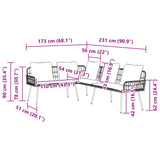 Sofa with Cushion Grey 61.5 x 123 x 82cm Metal - Rear View