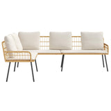 Sofa with Cushion Brown 61.5 x 123 x 82cm Metal - Side View