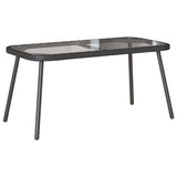 Coffee Table Black 90 x 45 x 43 cm Poly Rattan and glass - Front View